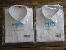 NEW Lot 2 Shirt Employee Work Uniform Men  s White Long Sleeve 16.5 36/37 Large