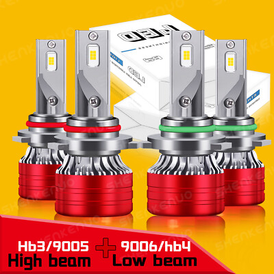 For 2008-2015 International Prostar 4X 6000K LED Headlight Lamp Bulbs High & Low