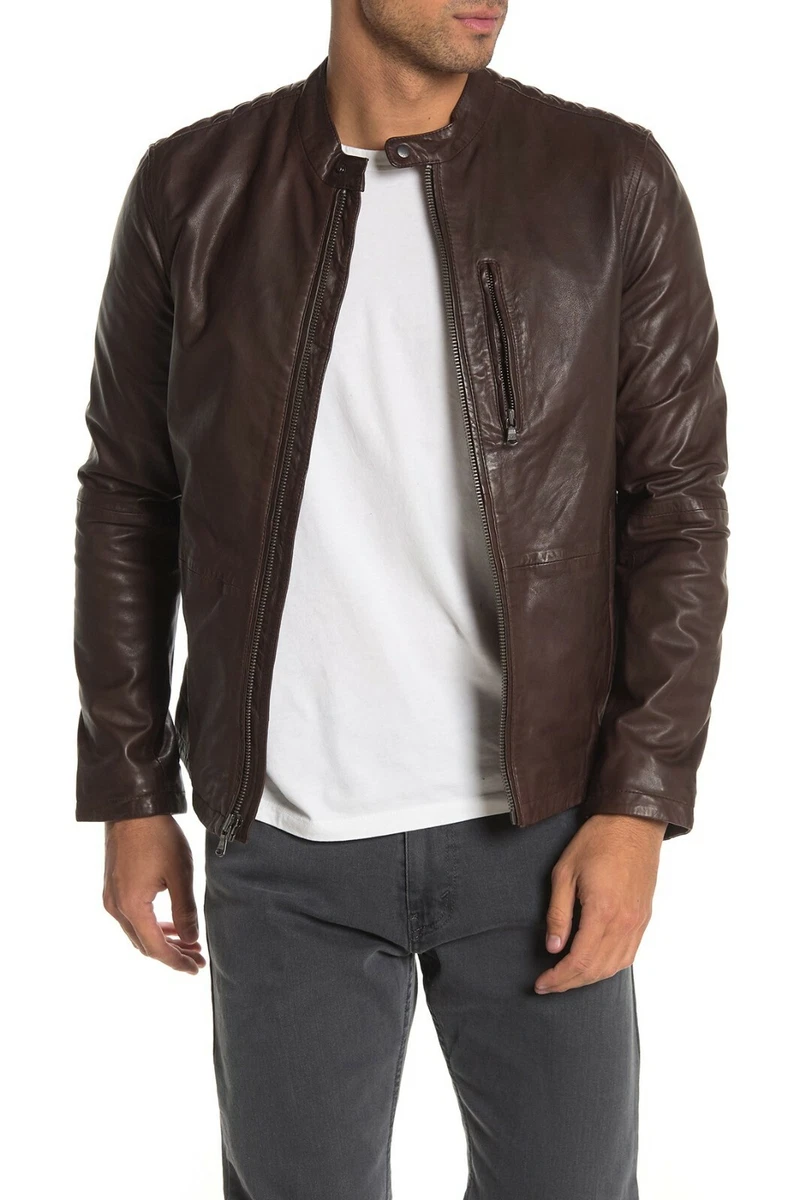 John Varvatos Star USA Racer Sheep Leather Jacket NDS RV 698