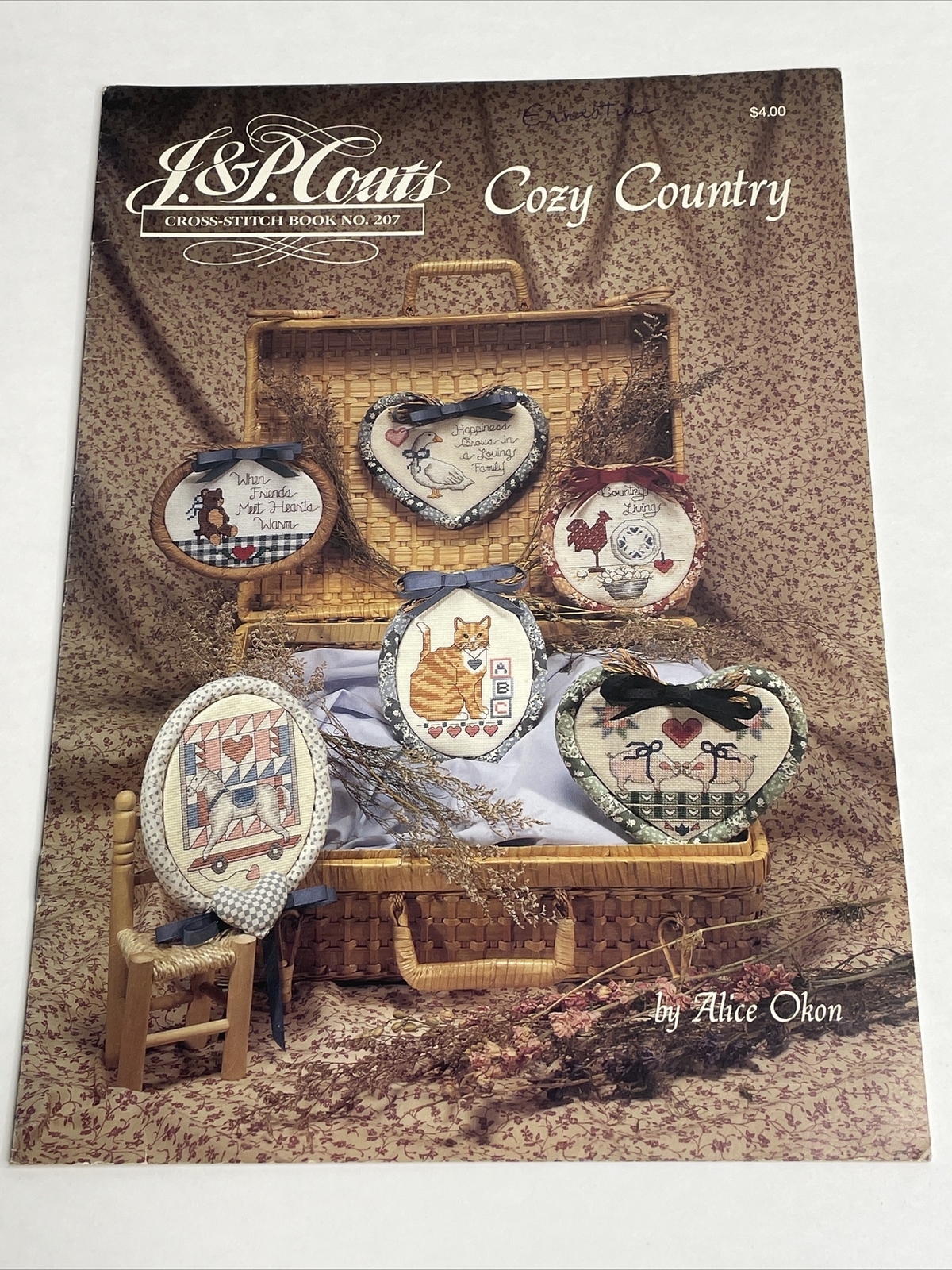 J & P Coats Cozy Country Cross Stitch Pattern
