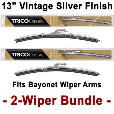 2-Wiper Bundle: TRICO Classic Wiper Blades 13'' Silver Finish - 33-130 x2