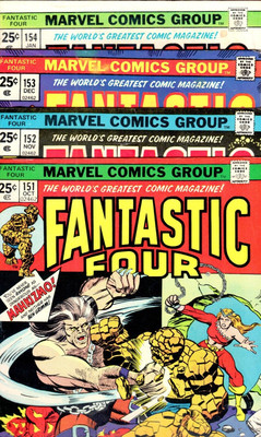 FANTASTIC FOUR 151 152 153 154  MAHKIZMO THUNDRA Set!  ALL MVS's  VG/F (5.0) Avg