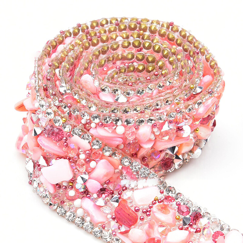 DIY Crystal Rhinestone Trim Hotfix Ribbon Artificial Gemstone Crushed ...