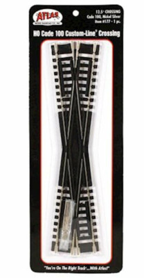 Atlas HO ~ New 2024 ~ Code 100 Snap Track ~ 12.5-Degree Custom Line Crossing 177