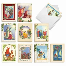 20 Asst'd Christmas Notecards w/ Envelopes (10 Designs, 2 Each) Vintage Wise Men