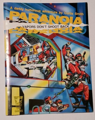 Paranoia: Vapors Don't Shoot Back Vintage Scifi RPG By West End Games 1985 
