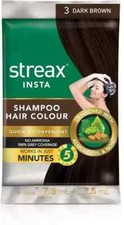 Streax Shampoo Hair Color, works in just 5 minutes, Pack of 10  Natural Brown 