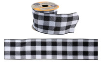 New Wire-Edged Ribbon Thanksgiving Fall Autumn Fall Colors  Black and White