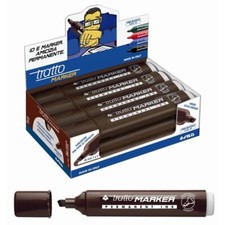 PENNARELLO TRATTO MARKER PUNTA SCALPELLO MARRONE (12PZ).