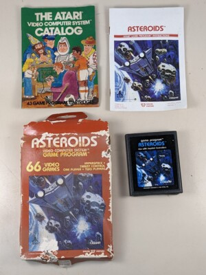 Asteroids (Atari 2600, 1981) Arcade Classic CX2649 in box with Hints & Catalog