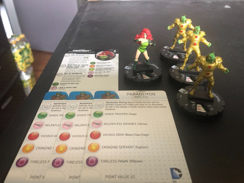 DC Knockout #006 & Parademon (x3) Heroclix Harley Quinn and the Gotham Girls