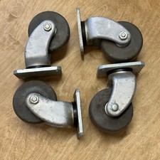 Heavy Duty 4 Top Plate Swivel Aluminum Caster Hard Rubber Wheels Vintage