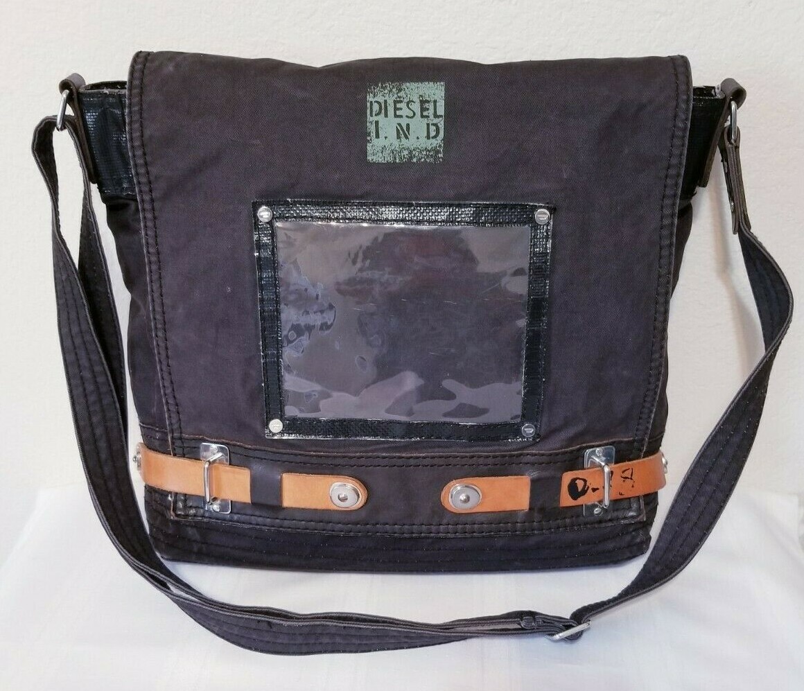 バッグ OLD DIESEL leather messenger bag black s-l400.jpg