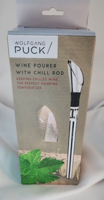 Wolfgang Puck Wine Chiller Rod Pourer Stainless Steel NEW Entertain PARTY Picnic
