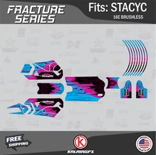Graphics Kit for STACYC 16E Brushless Electric Bike (All Years)  Fracture-cyan