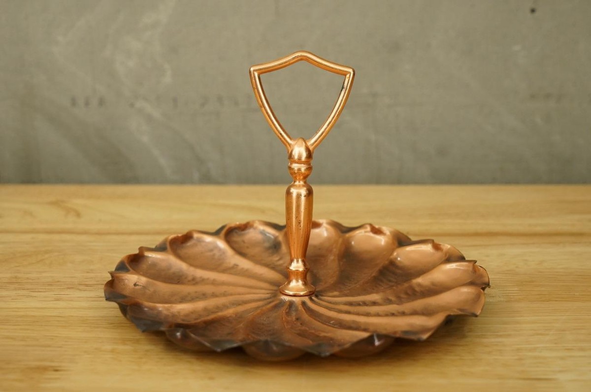 VINTAGE MCM Metalware Gregorian Copper Spiral Hammered Tidbit