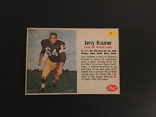 1962 POST CEREAL FOOTBALL SETBREAK # 8 JERRY KRAMER S/P NM-MT