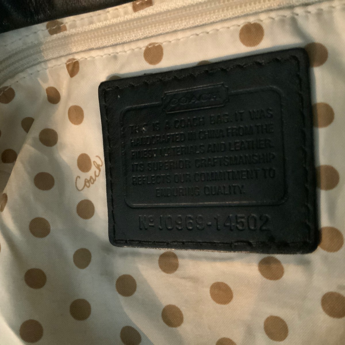 Coach Black Leather Handbag No. 10969-14502 | eBay
