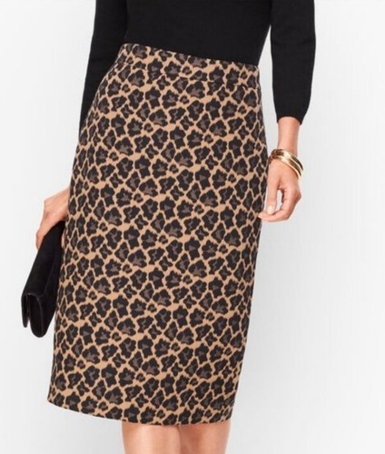 Talbots Leopard Pencil Skirt Knee Length Women's Plus Size 20W Lined Jacquard - 第 5/10 張圖片