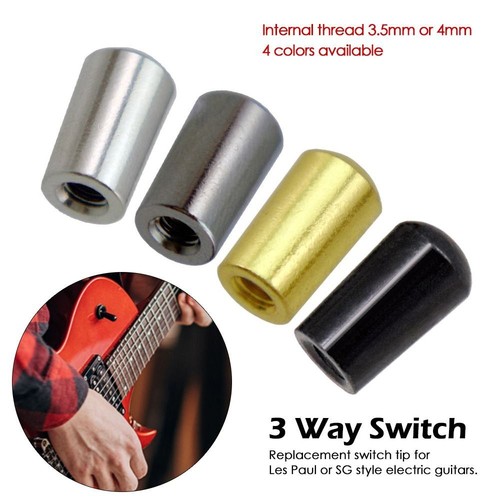 2 Pomelli Metallici M4 Per Switch 3 Vie Chitarra LP – Nero, Metrici Per Import - Foto 2
