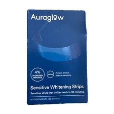 Auraglow Teeth Whitening Strips, Sensitive Whitening Strips, 14 Whitening