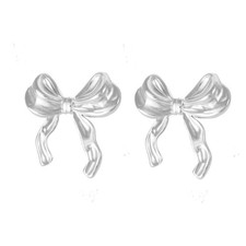 Gold/Silver Bow Earrings for Women Bow Stud Earrings Ribbon Bowknot Earrings for