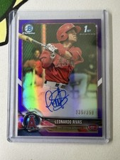 2018 Bowman Chrome Baseball Leonardo Rivas Purple Auto /250
