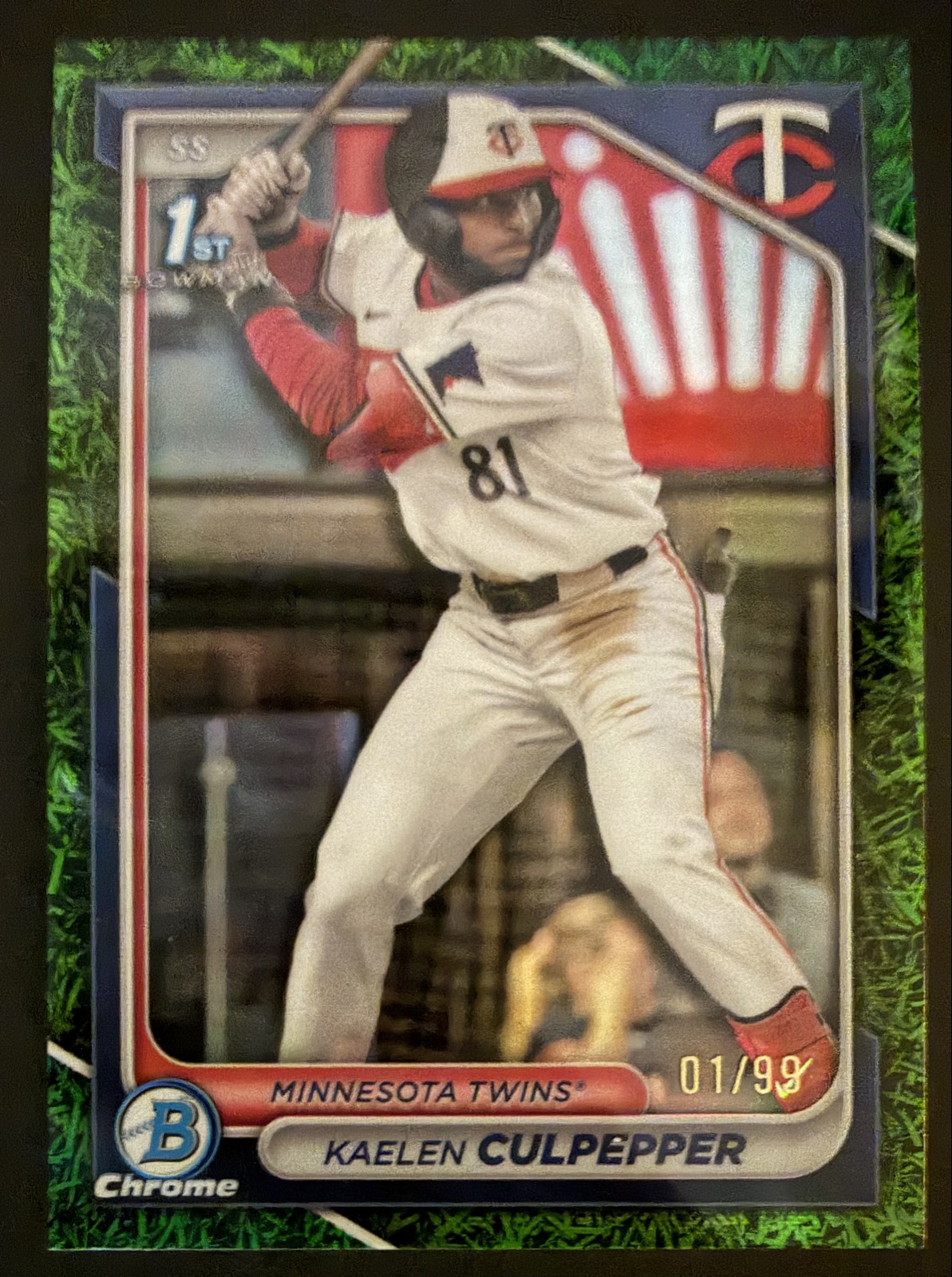 2024 Bowman Draft - Chrome Kaelen Culpepper #BDC-98 Green Grass Refractor RC /99