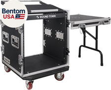 Enhanced 1/2" 12Mm Plywood 12U PA DJ Rack/Road Case with 11U Slant Mixer Top,