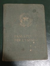1954 repubblica italiana PASSAPORTO PER L'ESTERO con foto bolli Marche e timbri