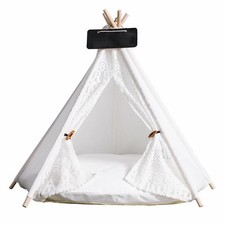 Dog Cat Teepee Tent Bed,Portable Pet Teepee for Small Animals Removable  Washab