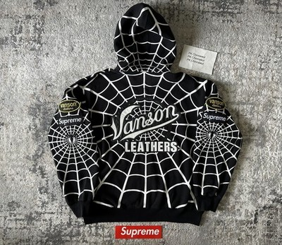 WTS: Supreme x Vanson Leathers x Spider-Man Zip Up Hooded Sweatshirt (Größe M) 