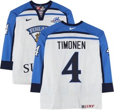 Kimmo Timonen Team Finland GU #4 White Jersey from the 2004 World Cup of Hockey