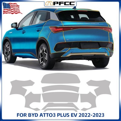 For BYD ATTO3 2022 2023 Rear Bumper Precut Paint Protection Film Clear TPU PPF
