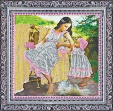 Bead Embroidery Kit "A mother s love" Stitching Handmade Beadwork