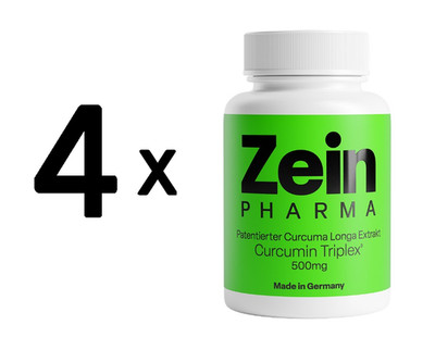 4 x Zein Pharma Curcumin Triplex, 500mg - 90 caps (444,42 EUR/kg)