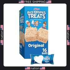Rice Krispies Treats Marshmallow Bars, Kids Lunch Snack, 12.4oz Box 16 Bars
