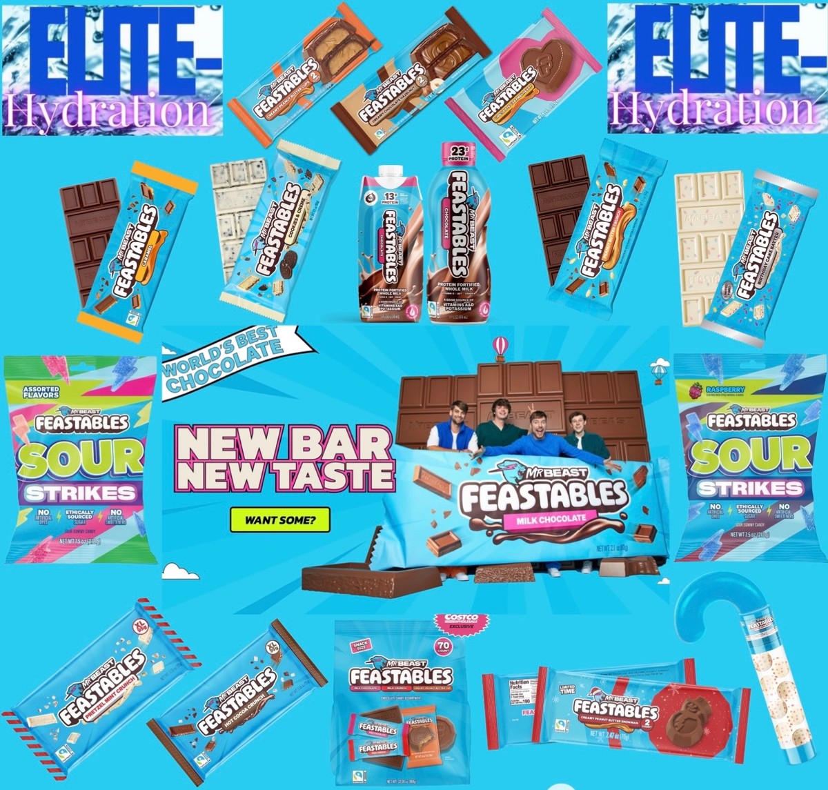 MrBeast Chocolate Feastables Chocolate Bars & Gummies New Flavours USA  Import | eBay