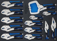 Werkstattwageneinlage 3/3: Karosserie Gripzangen Set 13-Tlg. Werkzeugwagen Zange