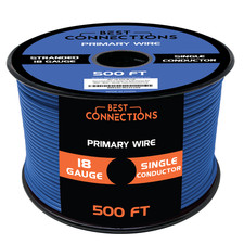 18 Gauge Car Audio Primary Wire 500ft  Blue   Remote, Power/Ground Electrical