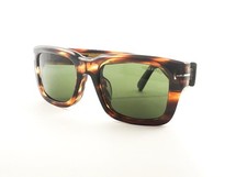 TOM FORD TF 1327-F ICON collection Sunglasses Tortoise/Green lenses 55N new