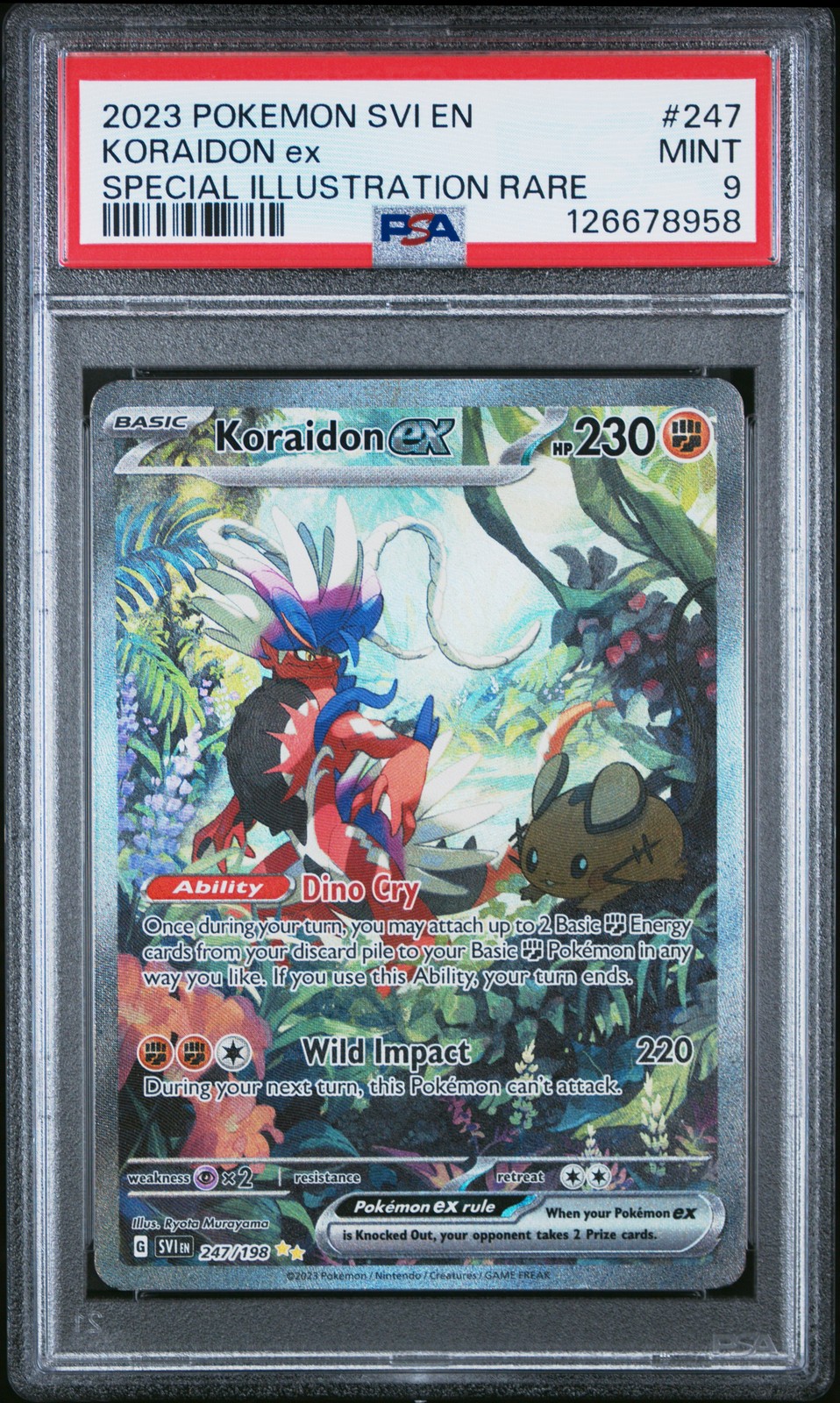 2023 POKEMON SVI EN-SCARLET & VIOLET SPECIAL ILLUSTRATION RARE KORAIDON EX PSA 9