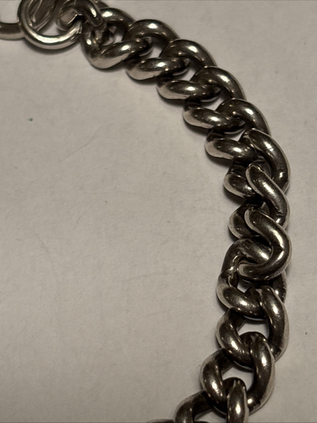 Heavy Large Solid Sterling Silver Curb Link Brace… - image 4