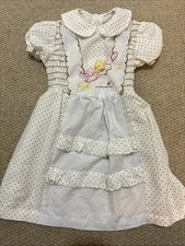 Vtg Childs Polka Dot Dress Probably Handmade Sz3/4 Pinafore
