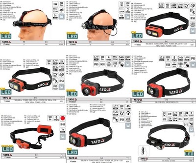 Yato Kopflampe Stirnlampe Cob LED 160-1000lm div. Modelle Freie Auswahl