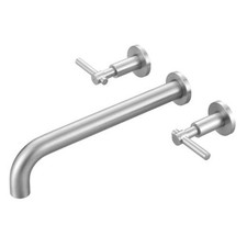 Wall Mount Tub Filler Tub Faucet High Flow Bathtub Faucets Two Brushed Nickel