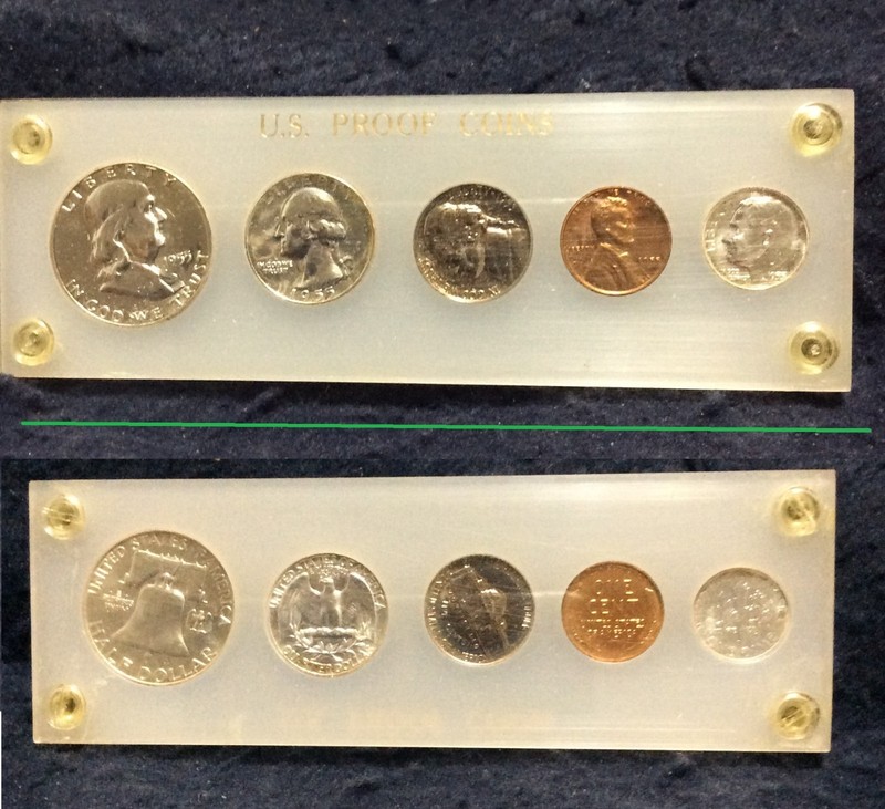 1955 P U.S. Proof Set ● Silver ● In Lucite Holder