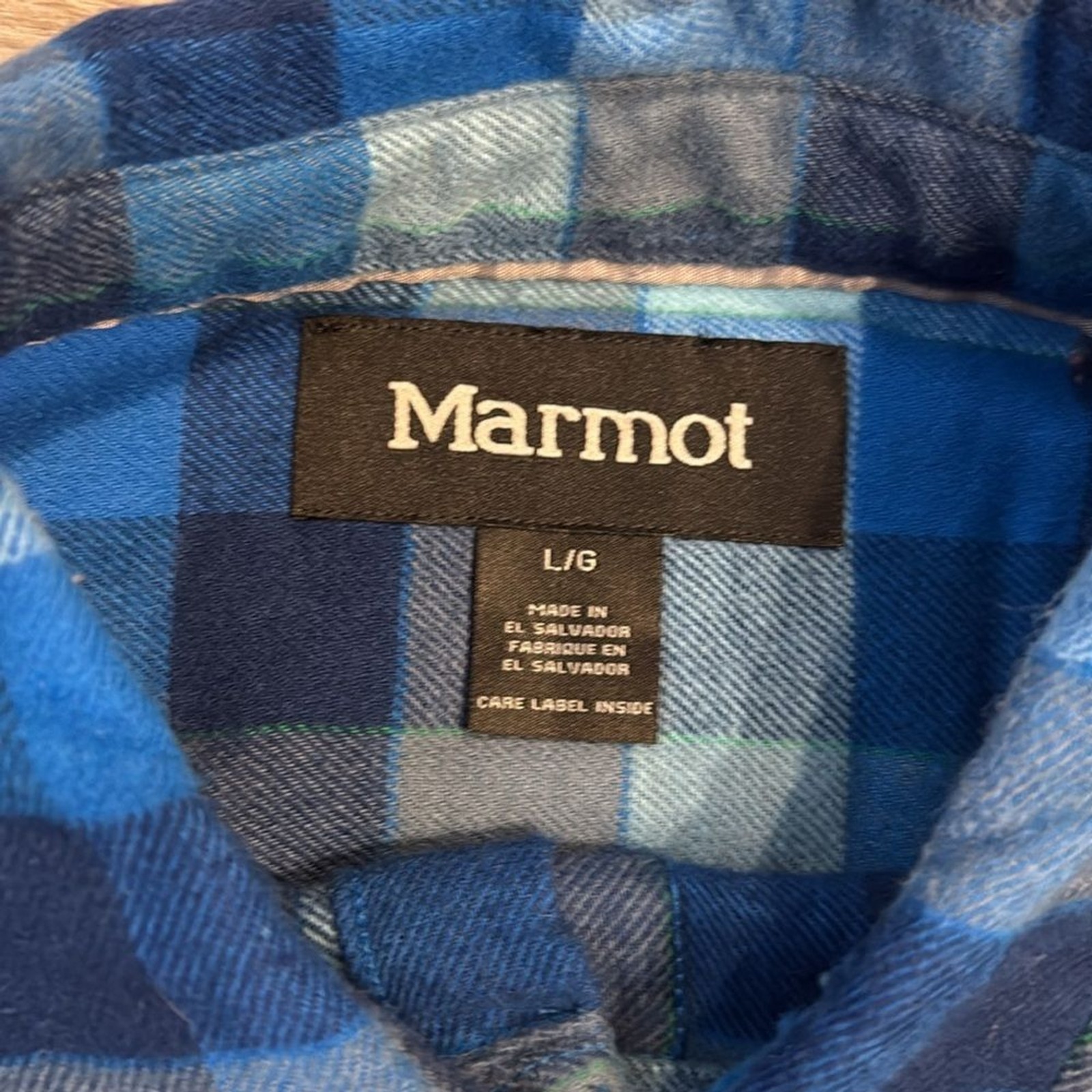 Marmot Performance Flannel Button Down Shirt Blue… - image 2