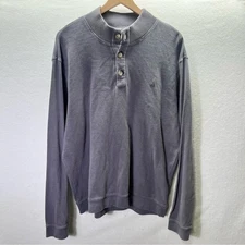 Johnnie O Thermal Pull Over Henley Long Sleeve Mens XL Casual Preppy 2646