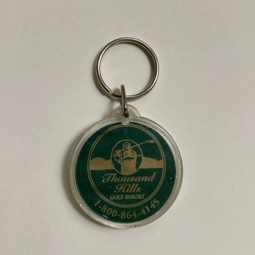Vintage Thousand Hills Golf Resort Keychain Branson Missouri Key Fob Golfing